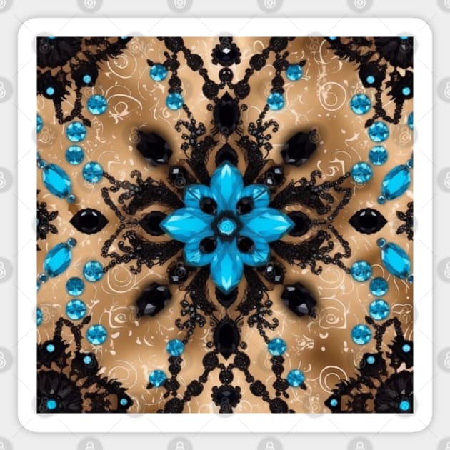 Blue Crystal Pattern Sticker by Enchanted Reverie